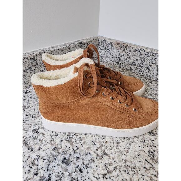 Dolce Vita Platform Sneakers Womens Size 11 Leather Faux Fur High Top Skateboard - Picture 3 of 6